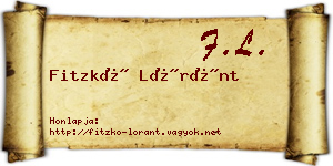 Fitzkó Lóránt névjegykártya