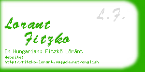 lorant fitzko business card