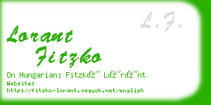lorant fitzko business card